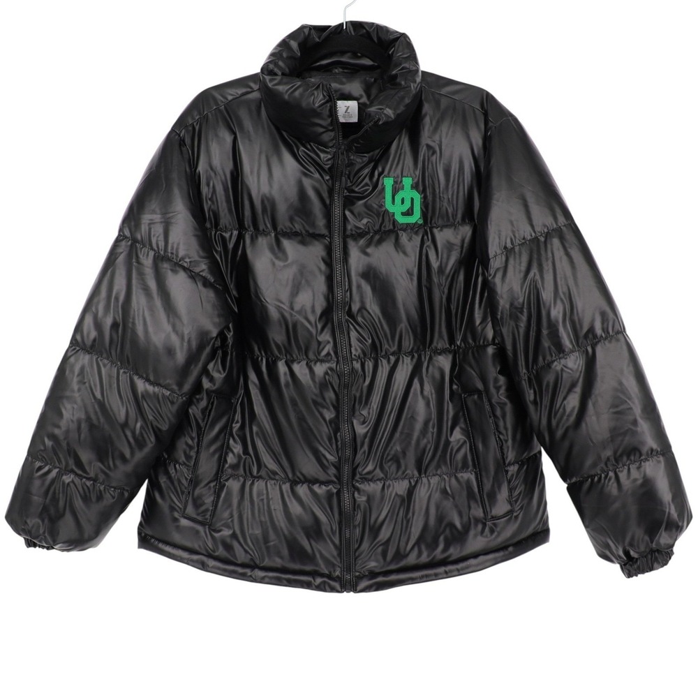 University of Oregon Ducks ZooZatz Mens M Black Puffer Jacket UO Logo Full Zip